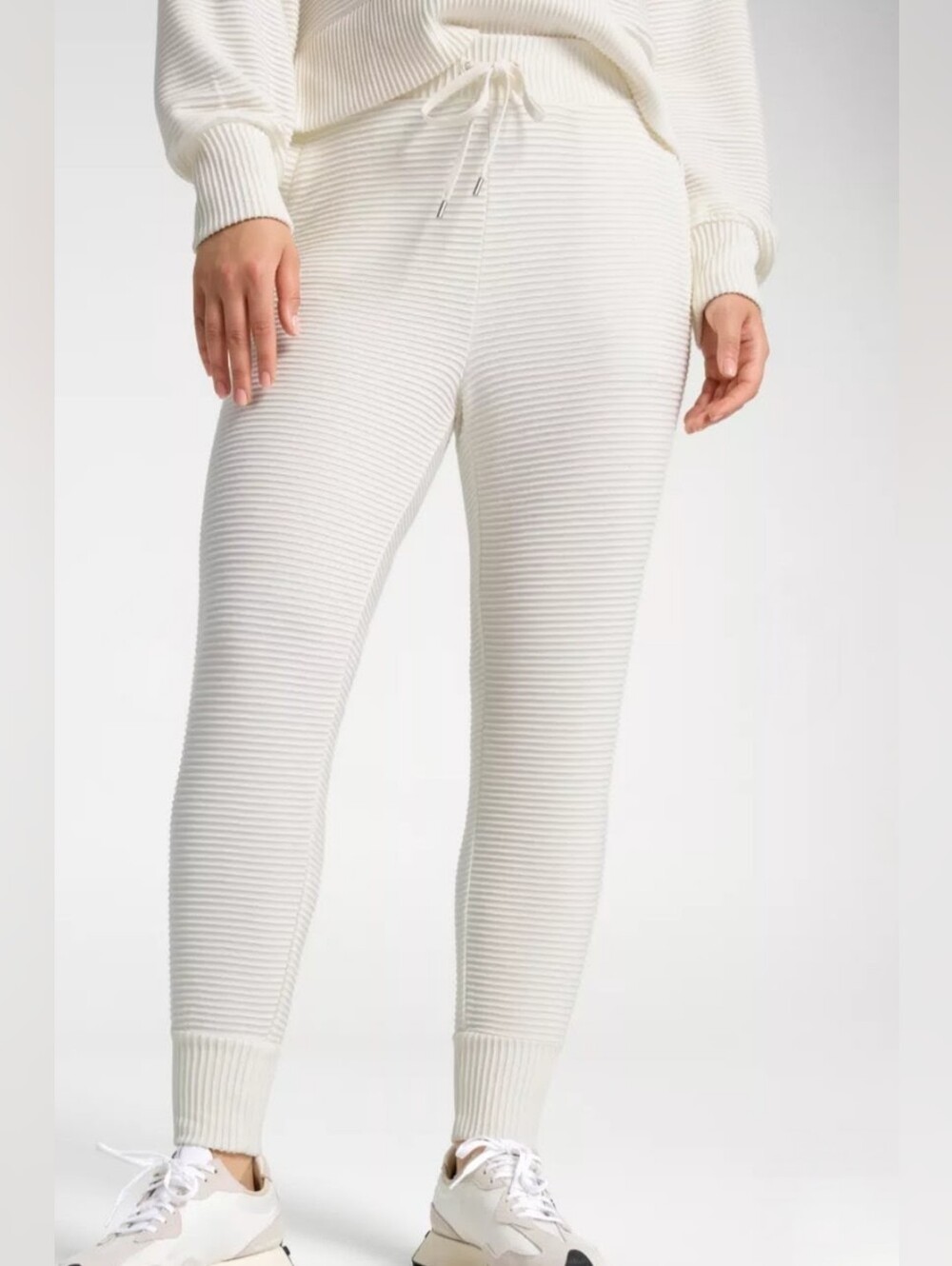 CALIA Elevate Ribbed Joggers High Waist Drawstring Cloud Cover Size XXL